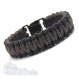 Bracelet homme style bracelet de survie - paracorde fil coton ciré noir-marron sv7 