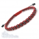 Bracelet style shamballa homme/femme perles hématite noir 4mm+ fil nylon rouge 