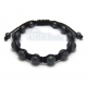 Bracelet style shamballa homme/men's perles/beads + hématite gris 10mm+ fil nylon 
