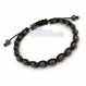 Bracelet style shamballa homme/men's perles/beads + hématite gris 6mm+ fil nylon 