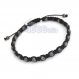 Bracelet style shamballa homme/men's pierre naturelle obsidienne 4mm + hématite + fil nylon 