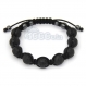 Bracelet homme style shamballa perles de lave volcanique noir Ø 10mm+ hematite 