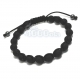 Bracelet style shamballa homme/men's perles/beads acrylique noir mat 8mm + hématite + fil nylon nm03 
