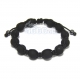 Bracelet style shamballa homme/men's perles/beads acrylique noir mat 10mm + hématite + fil nylon nm02 