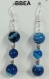 Boucles d'oreilles bien-être en agate bleue pierre de chance et d'harmonie,perles 8 et 10mm 