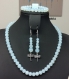 Parure opalite perles,pierre de pouvoir personnel,perles 8 mm ,collier, bracelet, boucles d'oreilles et bague 