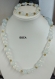 Parure opalite perles,pierre de pouvoir personnel,perles 6,8 et 10 et 12mm et perles fleurs dorées argent du tibet 