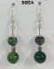 Boucles d'oreilles bien-être en zoïzite ,pierre du changement, perles 8 et 10mm et perles tonneau argent du tibet 