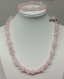 Parure bien-être quartz rose,pierre de l'amour,perles 6 et 8 mm et perles chips 