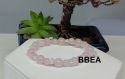 Bracelet bien-être quartz rose 6, 8mm et chips cristal de roche 