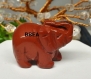 Eléphant en jaspe rouge,pierre de l'appareil reproducteur, 40x30x20mm 