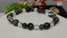 Bracelet labradorite verte et grise,pierre de protection,perles 6 et 8mm et perles cristal de roche 6mm 