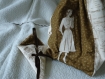 Trousse-pochon en tissu motif "couture 1950" accompagne de son etui a ciseaux assorti 