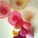 Corbeille vintage au crochet couleur corail 