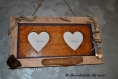 Double cadre photo en bois massif en forme de coeur en bois flotté 