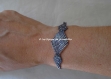 Bracelet losange tissé gris et transparent avec chaine 