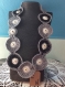 Chic et élégant  grand collier de coton au crochet décor petites perles 