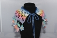Chauffe épaules cache- épaules au crochet multicolore fleurs coton et acrylique 
