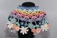 Chauffe épaules cache- épaules au crochet multicolore fleurs coton et acrylique 