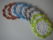 Lot de 8 mini napperons au crochet, fleurs au crochet 
