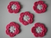 Lot de 5 fleurs au crochet, appliques au crochet 