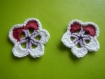 Lot de 2 fleurs au crochet, appliques, crochet 
