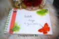 Livre d'or theme papillon blanc orange et vert anis pour mariage, bapteme ou anniversaire 