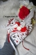Coussin d'alliance thème colombe / amour rouge et blanc 