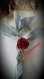 Ronds de serviette initiale en alu avec rose et plume pour bapteme, mariage, anniversaire 