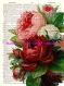 N°1 transfert 17 cm x 12,5 cm les roses coupon coton 28 x 21 cm 