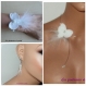 Parure collier/bracelet/boucles d'oreilles orchidée/plumes mariage/so