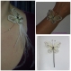 Parure collier/bracelet/pic papillon ivoire,mariage/soirée