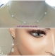Parure collier boucles d'oreilles perles nacrées blanche,mariage/soirée 