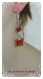 Boucles d'oreilles papillon métal /perles nacrées rouge