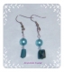 Boucles d'oreilles nacre et perles turquoises
