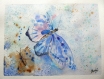 Peinture aquarelle papillons volent au printemps 