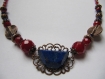 Collier lapis lazuli et cristal de bohéme rouge