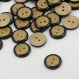 Lot de 20 boutons en bois et noir 12.5 mm neuf 