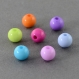 Lot 50 perles rondes acrylique multicolores 12 mm neuf 