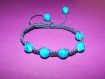Bracelet bleu perles en verre marbré 