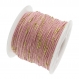 2m fil nylon rose + fil doré - 1 milimètre x 2 mètres 