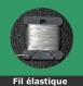 Fil élastique 0.8 mm x 10 mètres blanc + support range-fil plastique 