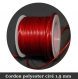 4 m x 1,5 mm cordon polyester ciré rouge rubis 4 mètres x 1,5 millimètres 