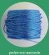 3m queue de rat 2mm bleu , fil doré - 3 mètres 