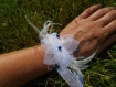 Bracelet mariage fleur en organza blanc 