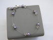 Bracelet mariage cristal swarovski perle de verre parme 