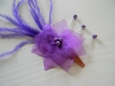 Barrette pin up rockabilly fleur en organza violet 