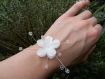 Bracelet mariage fleur en soie cristal swarovski 