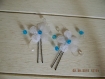 Pic à chignon mariage fleur en dentelle blanc turquoise 