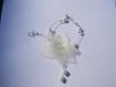 Bracelet mariage fleur en organza ivoire cristal 